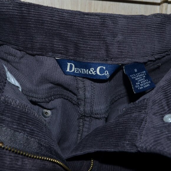 Denim & Co. Corduroy 5 Pocket Flare Cut Jeans, Dark Gray - NWOT - Picture 3 of 9